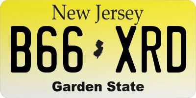 NJ license plate B66XRD