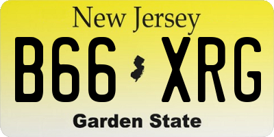 NJ license plate B66XRG