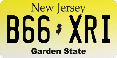 NJ license plate B66XRI