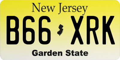 NJ license plate B66XRK