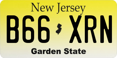 NJ license plate B66XRN