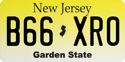 NJ license plate B66XRO