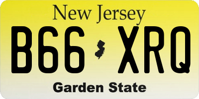 NJ license plate B66XRQ