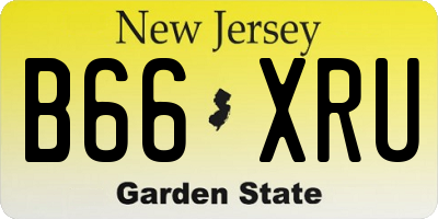 NJ license plate B66XRU