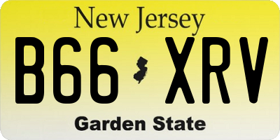 NJ license plate B66XRV