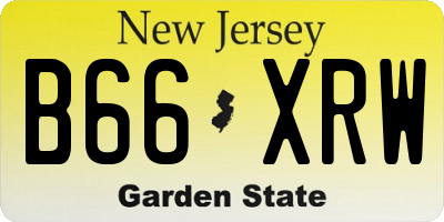 NJ license plate B66XRW