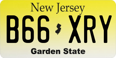 NJ license plate B66XRY