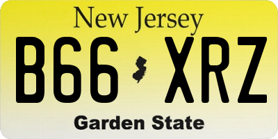 NJ license plate B66XRZ