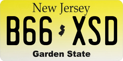 NJ license plate B66XSD