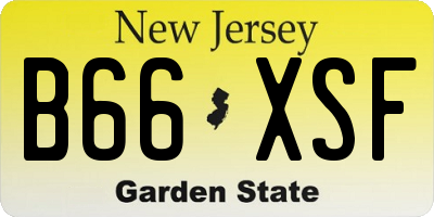 NJ license plate B66XSF