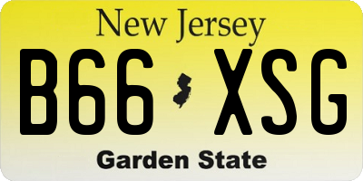 NJ license plate B66XSG
