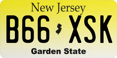 NJ license plate B66XSK