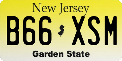 NJ license plate B66XSM