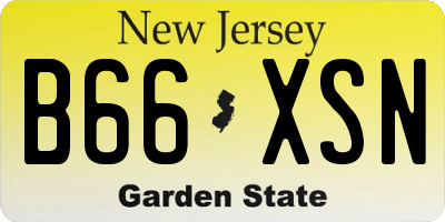 NJ license plate B66XSN