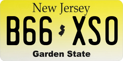 NJ license plate B66XSO