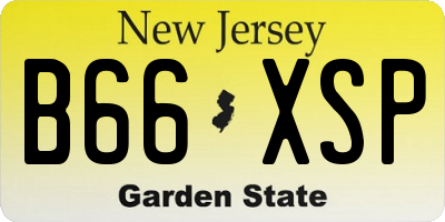 NJ license plate B66XSP