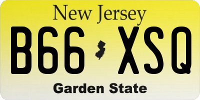 NJ license plate B66XSQ