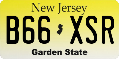 NJ license plate B66XSR