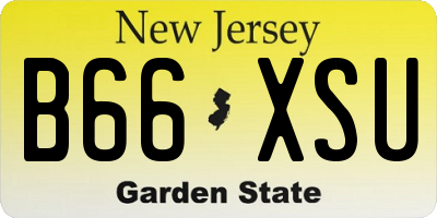 NJ license plate B66XSU