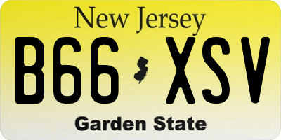 NJ license plate B66XSV