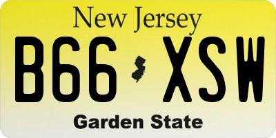 NJ license plate B66XSW