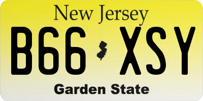 NJ license plate B66XSY