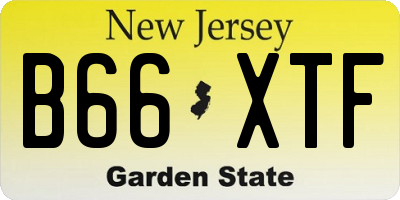 NJ license plate B66XTF