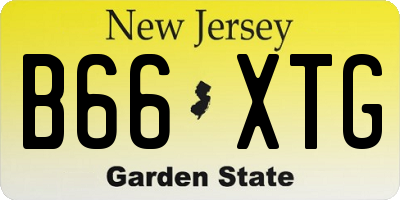 NJ license plate B66XTG