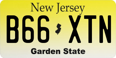 NJ license plate B66XTN
