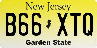 NJ license plate B66XTQ