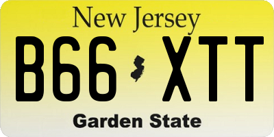 NJ license plate B66XTT