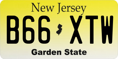 NJ license plate B66XTW