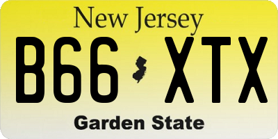 NJ license plate B66XTX