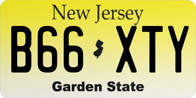 NJ license plate B66XTY