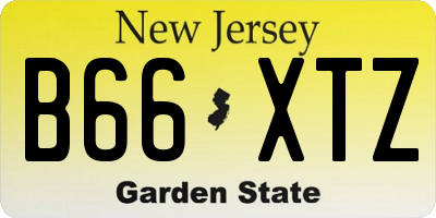 NJ license plate B66XTZ