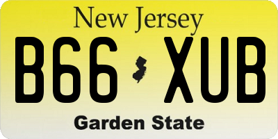 NJ license plate B66XUB