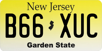 NJ license plate B66XUC