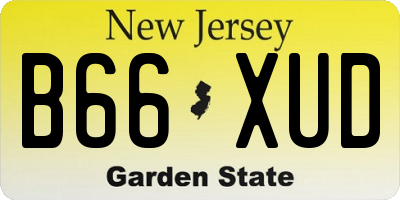 NJ license plate B66XUD
