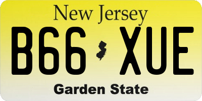 NJ license plate B66XUE