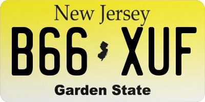 NJ license plate B66XUF