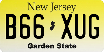 NJ license plate B66XUG