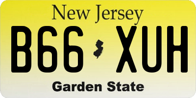 NJ license plate B66XUH