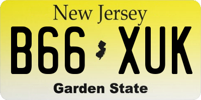 NJ license plate B66XUK