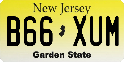 NJ license plate B66XUM