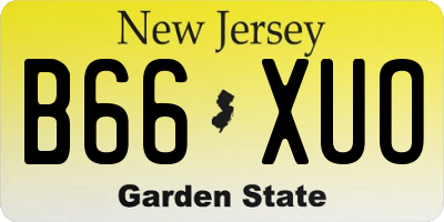 NJ license plate B66XUO