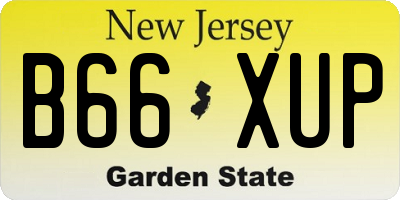NJ license plate B66XUP