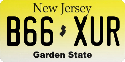 NJ license plate B66XUR