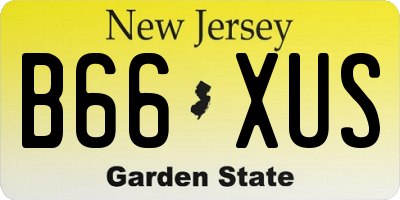 NJ license plate B66XUS