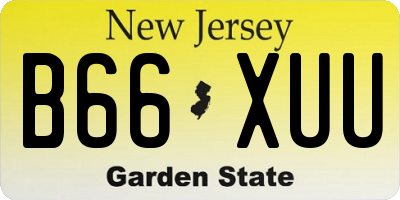 NJ license plate B66XUU