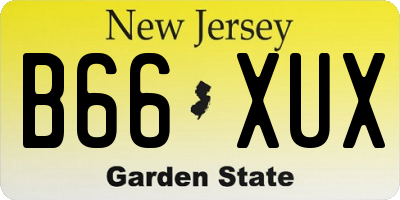 NJ license plate B66XUX